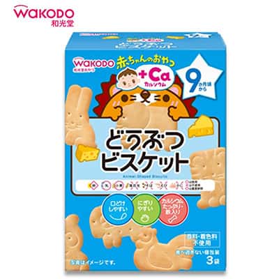 【日版】WAKODO和光堂 高钙奶酪动物磨牙饼干9月+ 宝宝辅食婴幼儿零食