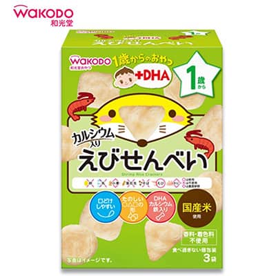 【日版】WAKODO和光堂 宝宝辅食高钙高铁12个月+ DHA虾米米饼 磨牙饼干