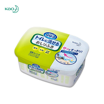 【日版】KAO花王 厕所湿巾盒装24张可马桶直冲