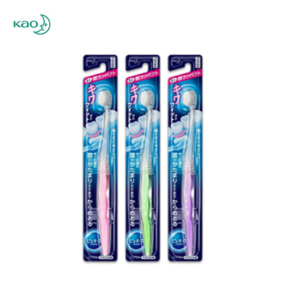 【超值组合】KAO花王 小圆头牙刷锥形细毛清洁牙龈去牙垢颜色随机 3支装