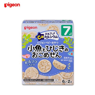 【日版】PIGEON贝亲 7个月婴幼儿小鱼羊栖菜米果圆饼 6g*2袋