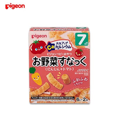【日版】PIGEON贝亲 7个月 婴幼儿补钙胡萝卜番茄零食 6g*2袋