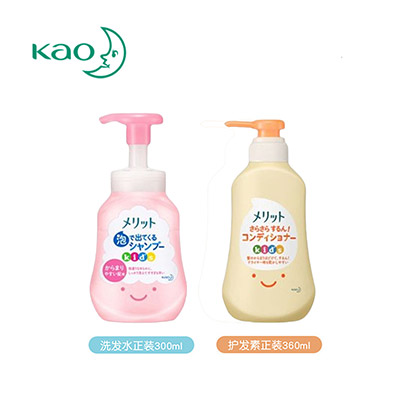 【日版】KAO花王 儿童泡沫洗发护发套装 洗发水300ml+新款护发素360ml