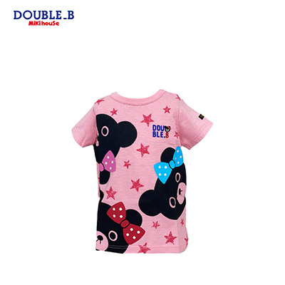 【日版】MIKIHOUSE DOUBLE-B 儿童基础款小黑熊短袖T恤粉色/蓝色
