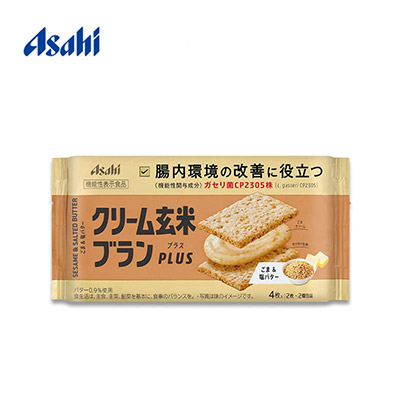 【日版】Asahi朝日 玄米PLUS肠道改善夹心饼干4枚入【芝麻黄油夹心】