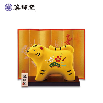 【清仓sale】药师窑 2022虎年吉祥生肖老虎招财桌面摆件新年装饰礼物锦彩招福-松竹梅大号
