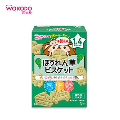 【日版】WAKODO和光堂 婴幼儿菠菜磨牙饼干3袋入