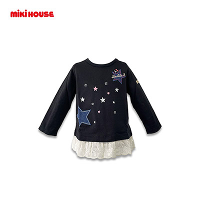 【日版】Mikihouse 星星蓝色长袖T恤