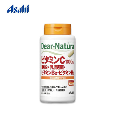 【日版】ASAHI朝日 Dear-Natura 维生素C·VC+VB亚铅乳酸菌·维生素B2·维生素B6 120粒