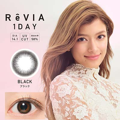 【美瞳清仓】ReVIA 1day(circle)日抛美瞳10枚BLACK直径14.1mm
