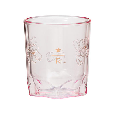 【星巴克】樱花限定 星星/R系列 双层玻璃杯296ml【透明粉】