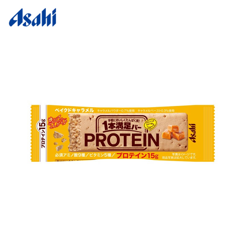【日版】Asahi朝日 1本满足蛋白高纤代餐低卡能量棒焦糖味15g