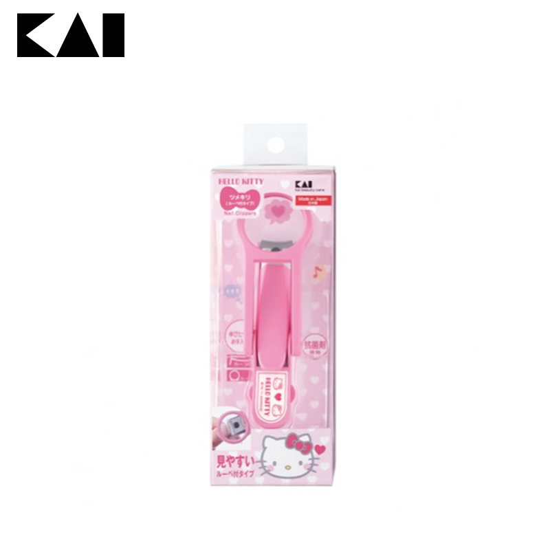 【日版】KAI贝印 Hello Kitty指甲刀带放大镜粉色