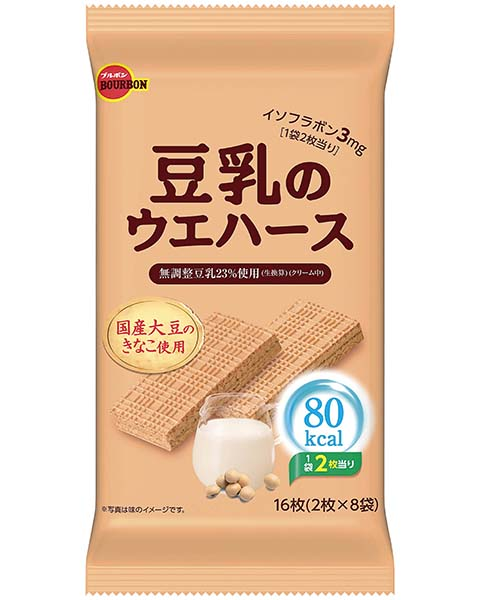 【日版】BOURBON布尔本 豆乳威化饼干 80卡路里 16枚入 107g