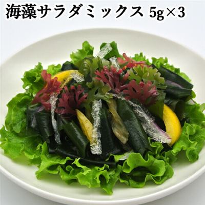色鮮やかな海の野菜を手軽に！ 海藻サラダ 15g(5g×3袋) 便利な個包装タイプの海藻サラダ 株式会社山忠