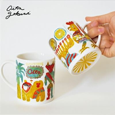 原装陶器Oita-Gokuri马克杯1点直径约7厘米x高度约8厘米图画书作家“The Cabin Company”合作瓷杯历史悠久的陶器Hirose
