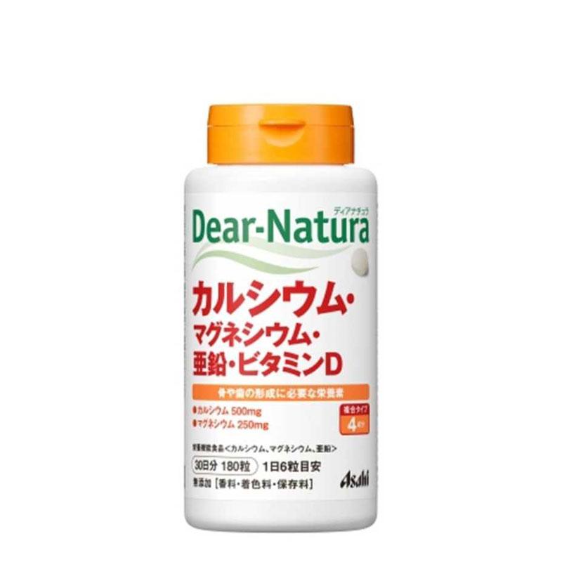 【日版】Dear-Natura Foods Dear-Natura 钙、镁、锌、维生素 D（180 片）营养补充剂