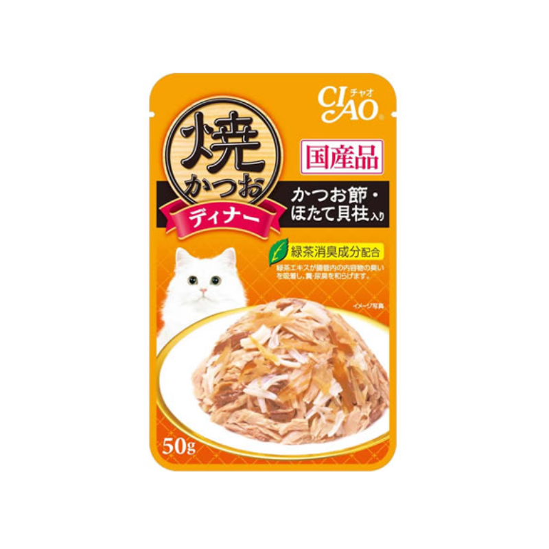 【日版】CIAO 伊纳宝猫零食 烤鲣鱼片和扇贝晚餐 50g