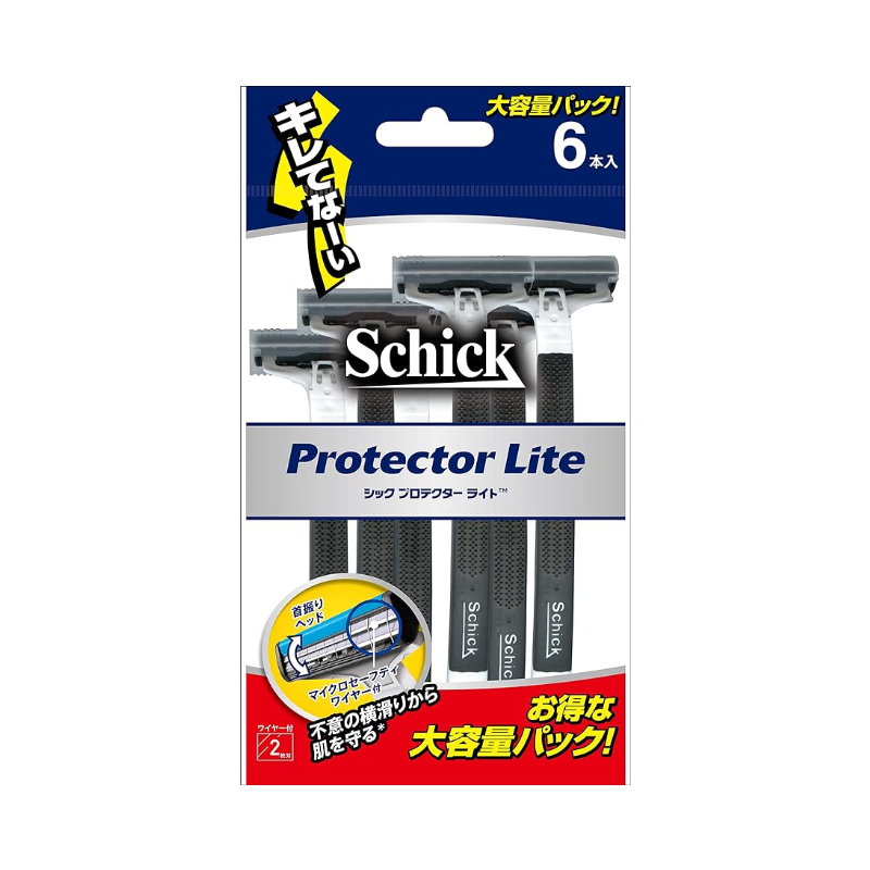 【日版】Schick剃须刀 Protector Lite 男士剃须刀6支装