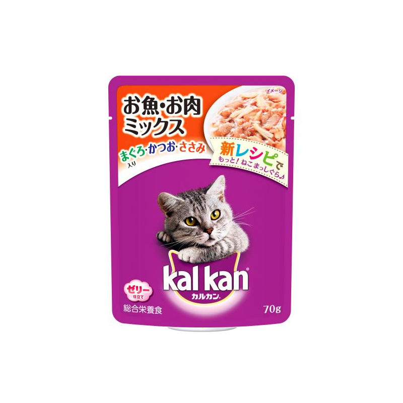 【日版】KAL KAN 卡康 猫咪补给食 鱼肉鸡肉混合味 70g