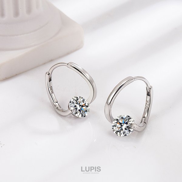 【LUPIS】高级感设计感简约水钻耳钉 1对