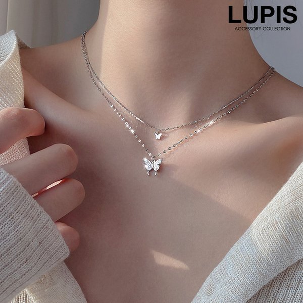 【LUPIS】蝴蝶双链叠带锁骨链