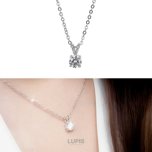 【LUPIS】银色抗氧化单颗锆石项链