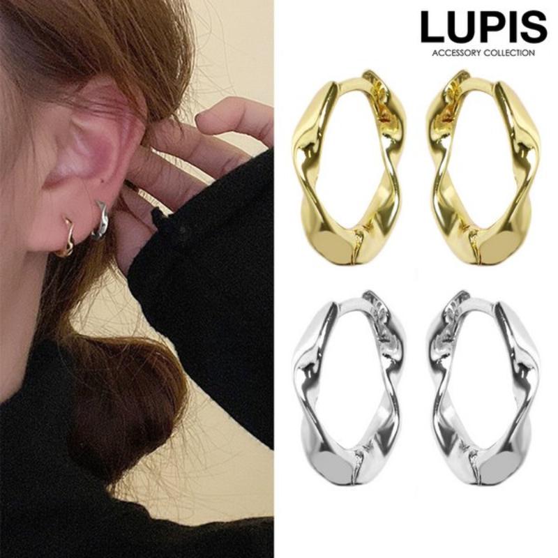 【LUPIS】Twist Petit 圈形耳环 银色