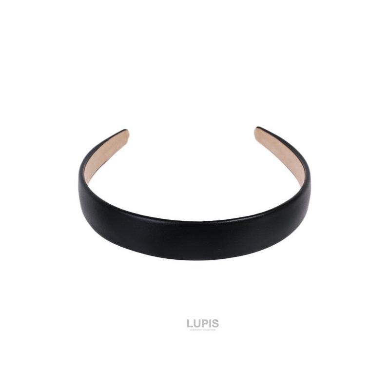 【LUPIS】皮革风格宽发箍 黑色
