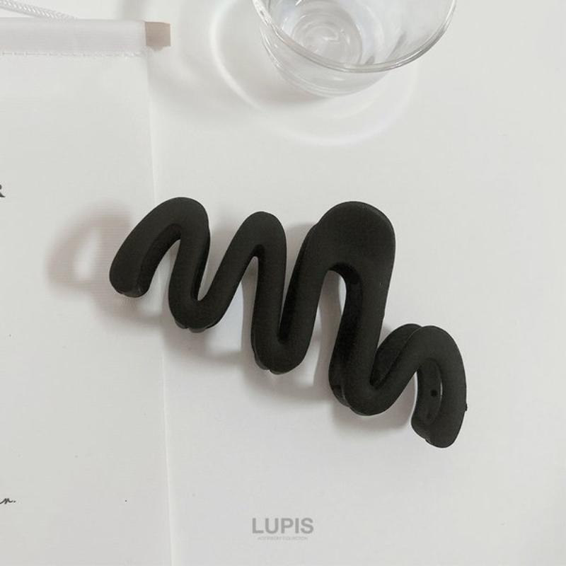【LUPIS】气质复古波浪形 鲨鱼夹 黑色