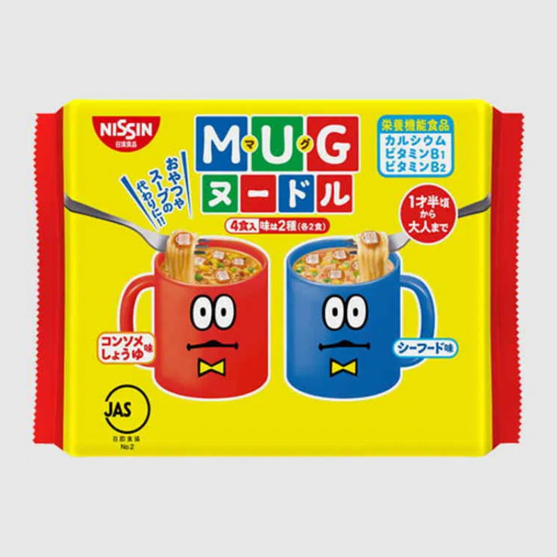 【日版】日清 NISSIN 儿童宝宝方便面 MUG速食泡面94g【酱油味&海鲜味】
