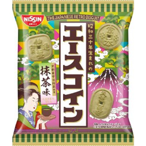 【日版】日清 NISSIN日本钱币古钱型 抹茶味 饼干 75g