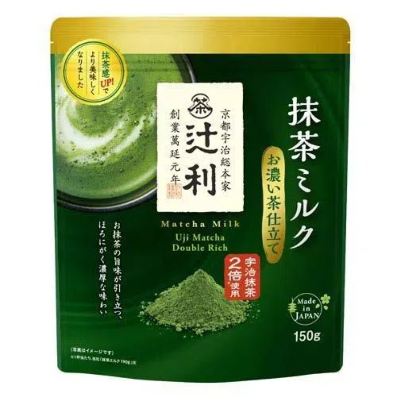 【日版】片冈物产 辻利 Kataoka 2倍特浓茶味 即冲京都宇治抹茶粉牛奶 150g 賞味期限360日