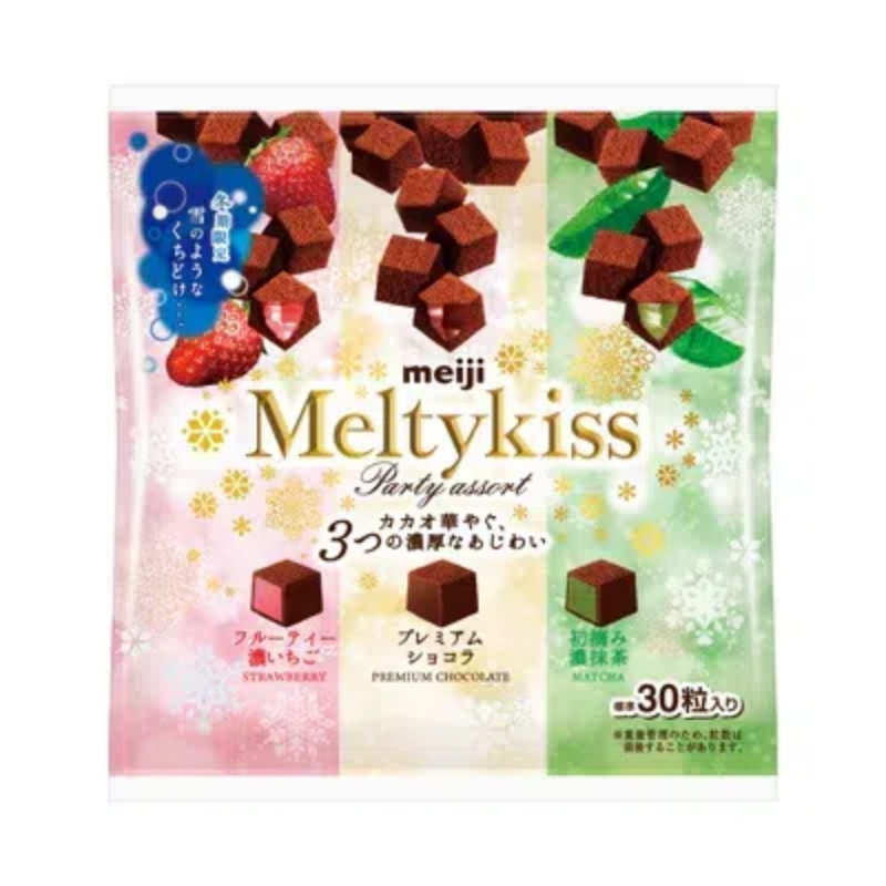 【日版】Meiji明治 MeltyKiss雪吻巧克力 2024年冬季限定 三种混合口味派对分享装 30粒121g