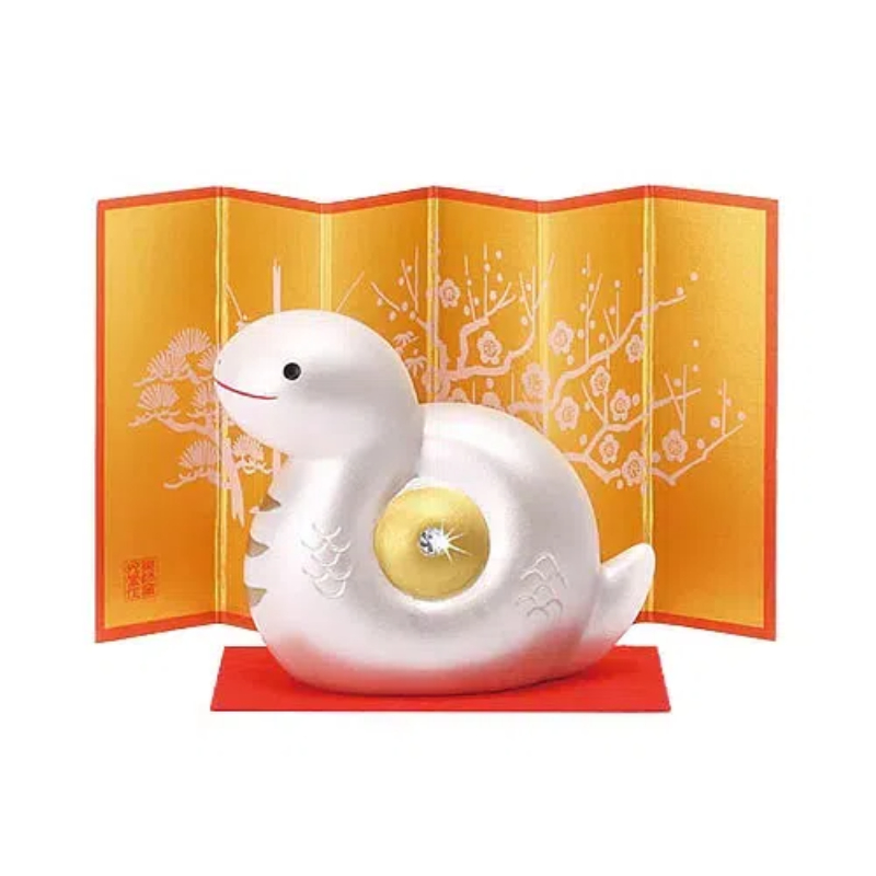 【限定】药师窑 蛇年锦彩招福蛇摆件