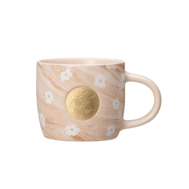 【限定】星巴克 2025樱花限定 马克杯大理石纹 355ml