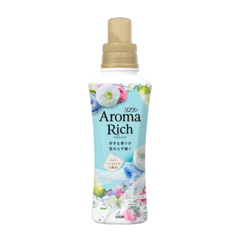 【日版】LION狮王 Soflan Aroma Rich 衣物香水柔顺剂 防静电抗皱除菌花香留香持久520ml 多款可选