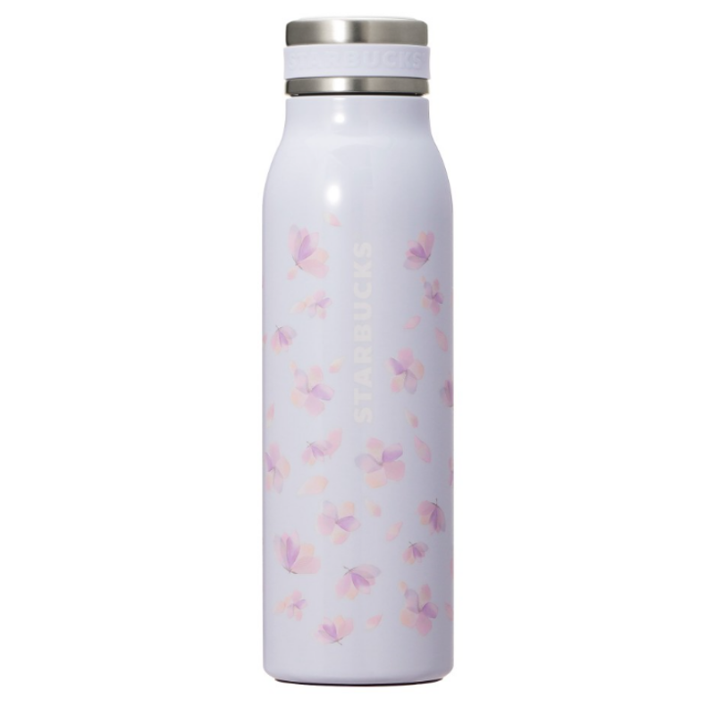 【限定】星巴克 SAKURA2025樱花限定不锈钢瓶保温杯 蓝色444ml