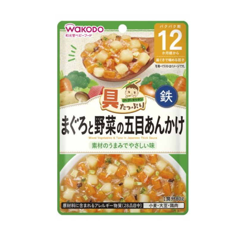 和光堂 食材满满 宝宝辅食金枪鱼蔬菜什锦 80g