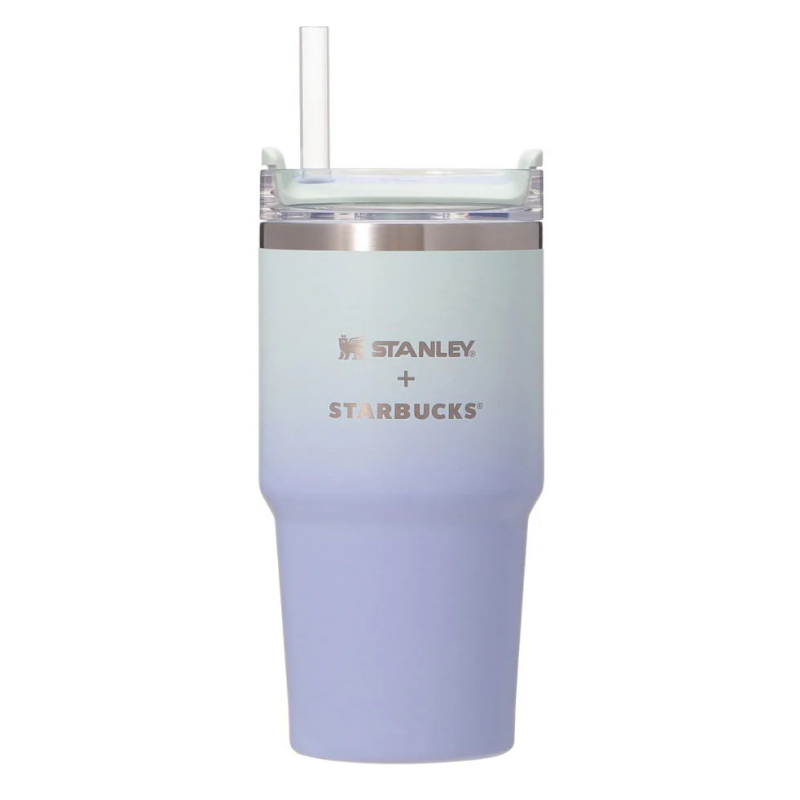 【限定】星巴克 3WAY 不锈钢随行杯 STANLEY 薄荷绿渐变色带吸管 591 毫升
