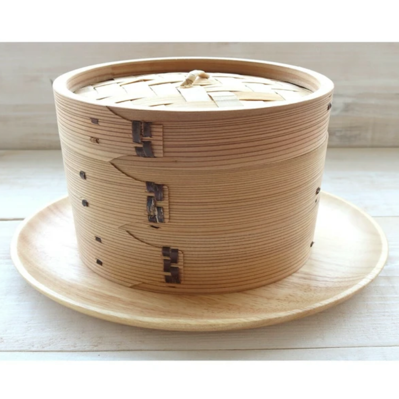 【日版】若兆 天然杉木竹制两层蒸笼蒸屉 21cm