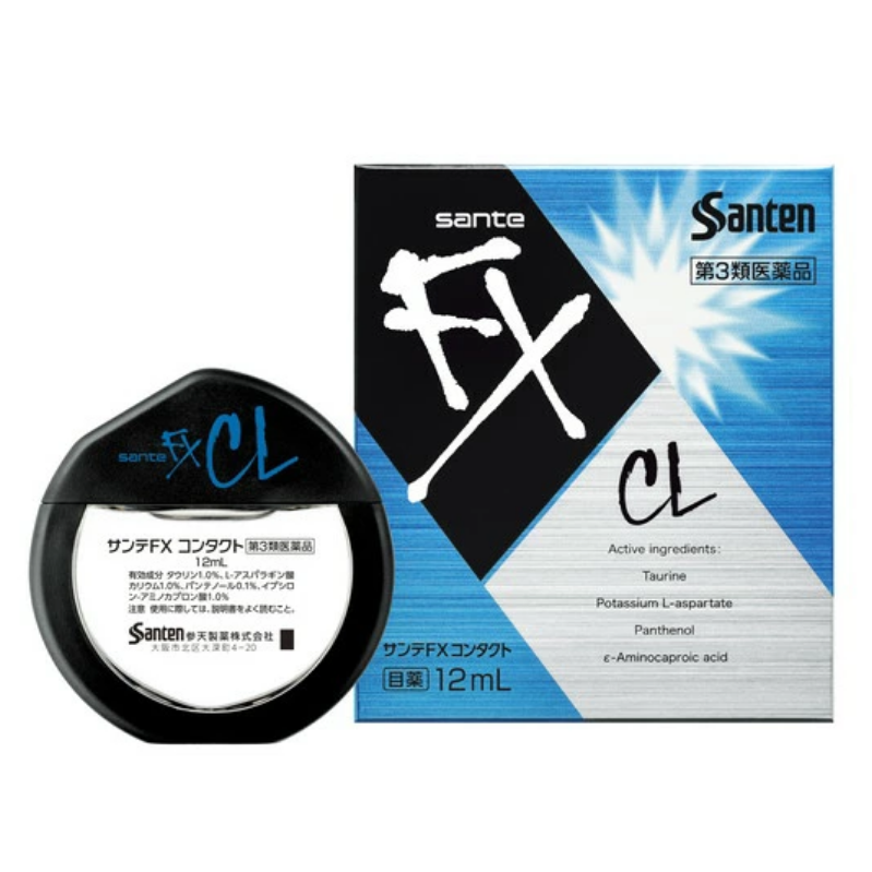 【日版】Santen 参天制药 FX cl缓解隐形眼镜疲劳眼药水蓝色 清凉度5 12ml