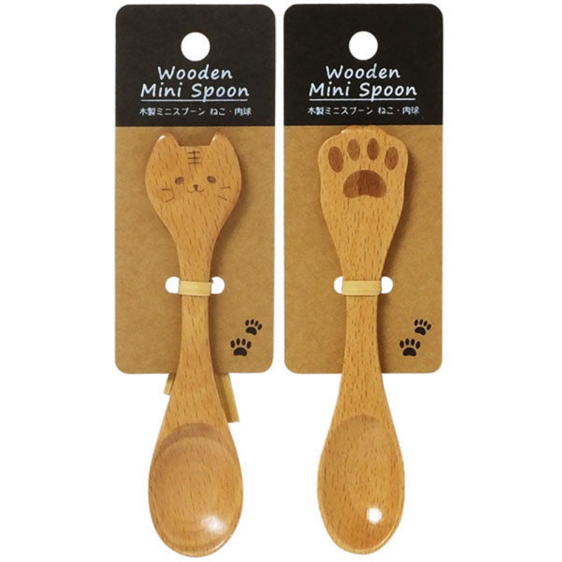 【日版】watts Wooden Mini Spoon 木制迷你勺子 猫爪/猫脸二选一