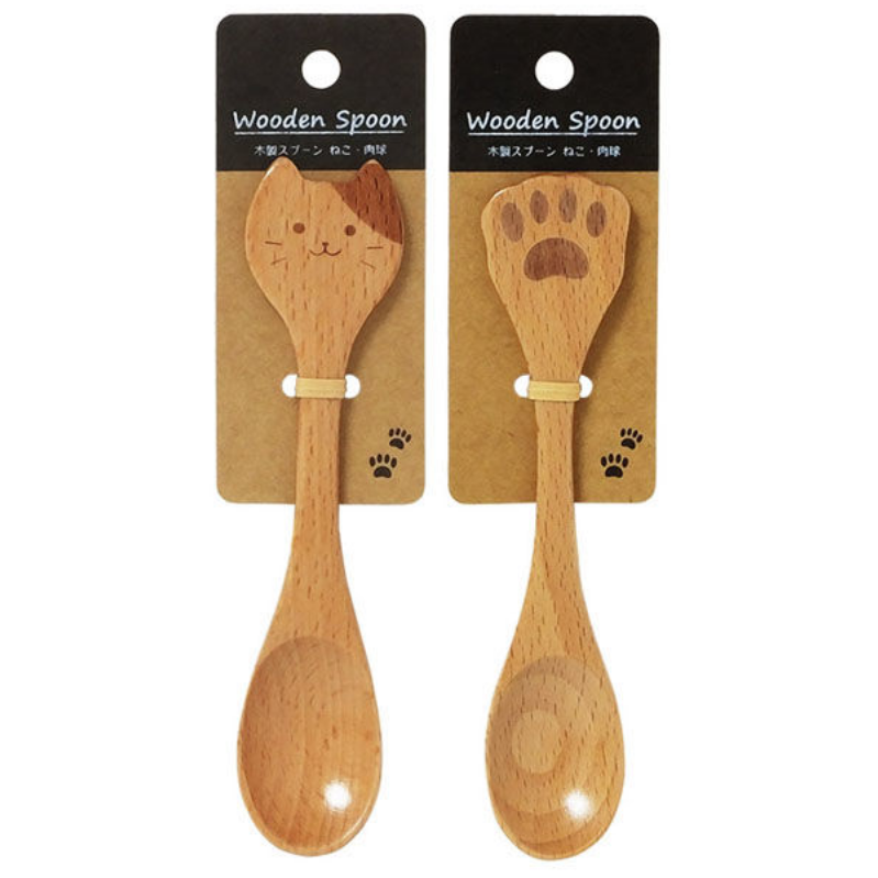 【日版】watts Wooden Spoon 木制勺子 猫爪/猫脸二选一
