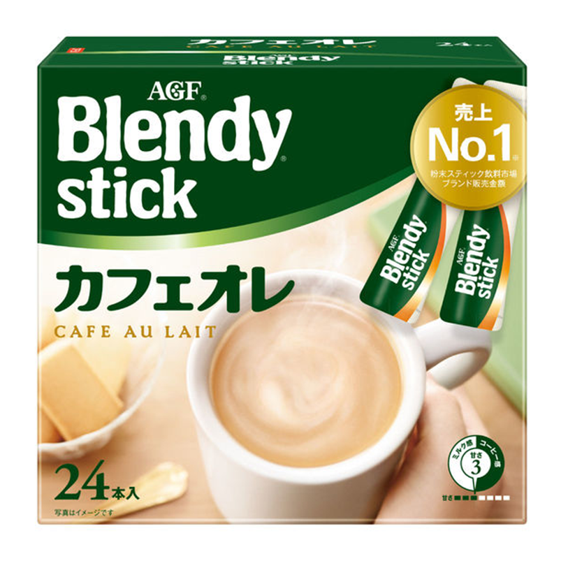 【日版】AGF Blendy stick棒状浓郁牛奶咖啡速溶饮品 24枚装