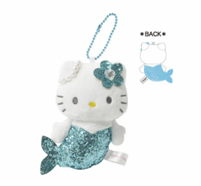 【周边】Sanrio三丽鸥 闪亮人鱼系列 亮片挂件 蓝色款【Hello Kitty】