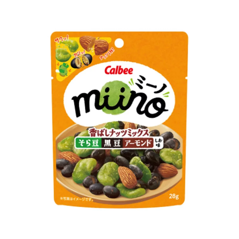 ※Calbee miino卡乐比香浓坚果混合蚕豆黑豆杏仁盐味