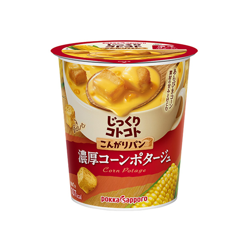 POKKA SAPPORO 咕咚咕咚 浓厚玉米浓汤搭配面包脆 保质期:19个月