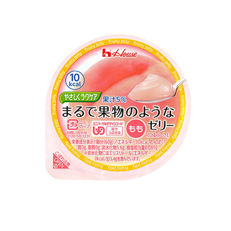 House Foods 温和乳胶果冻桃子味 60g 360日