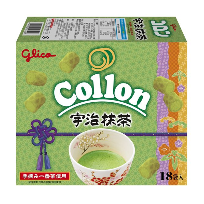预售Glico格力高 宇治抹茶味可伦夹心饼干 18袋装